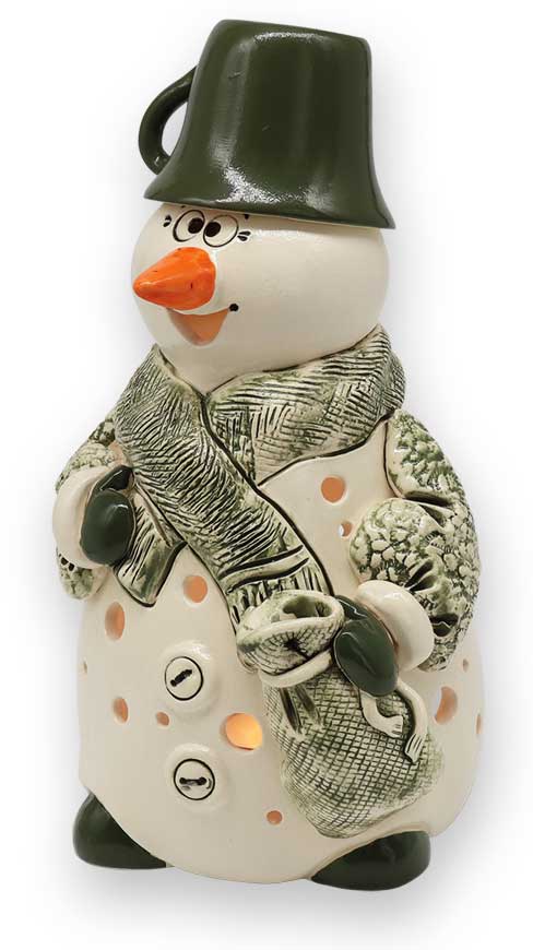 Winterlicher Teelichthalter Schneemann "Wladimir" 25cm